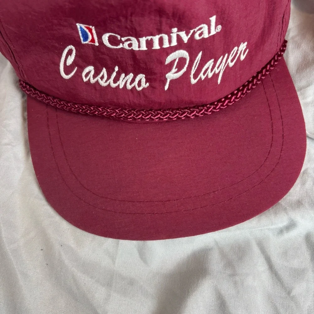 Vintage Carnival Cruise Lines Casino Player Gambling‎ SnapBack Hat Poker 80s